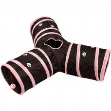 Dooee Foldable Cat Tunnel Y Shape Pink